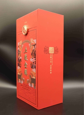 Rigid Paperboard Wine Packaging Box With Luxury Chinese Style Printing